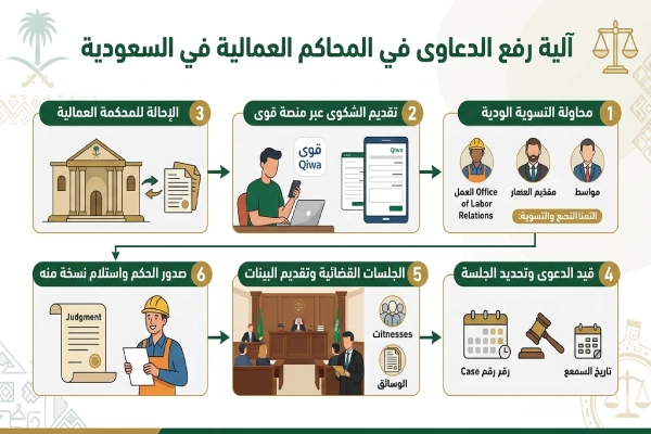 رفع دعوى بالمحكمة العمالية