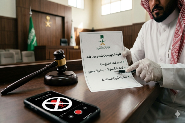 عقوبة تسجيل صوت شخص دون علمه في السعودية