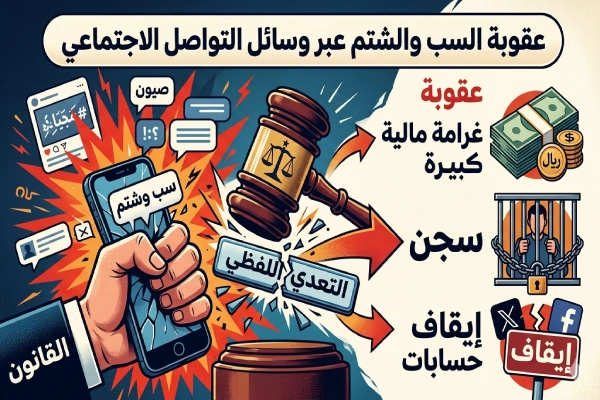 عقوبة السب والشتم في مواقع التواصل الاجتماعي