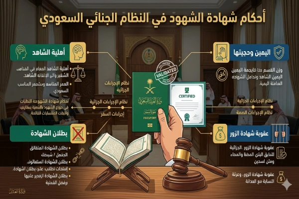 أحكام شهادة الشهود في النظام الجنائي السعودي