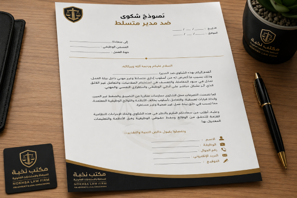 نموذج شكوى ضد مدير متسلط