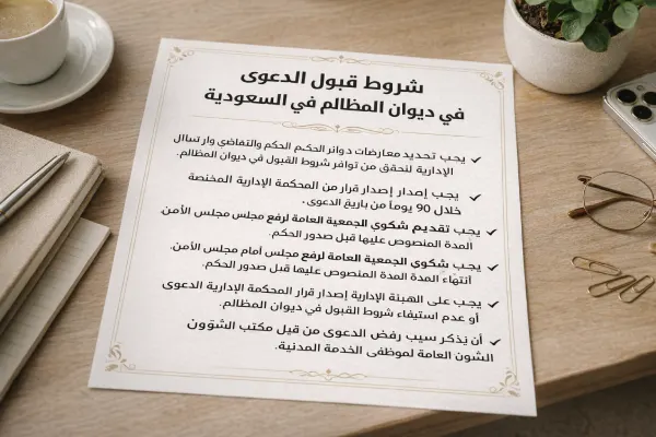 شروط قبول الدعوى في ديوان المظالم