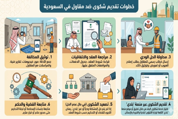 خطوات تقديم شكوى ضد مقاول