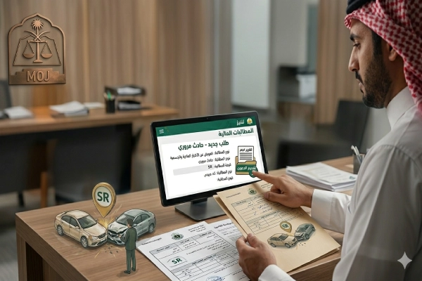 رفع دعوى مطالبة مالية ناجز حادث مروري ب 6 خطوات 1447