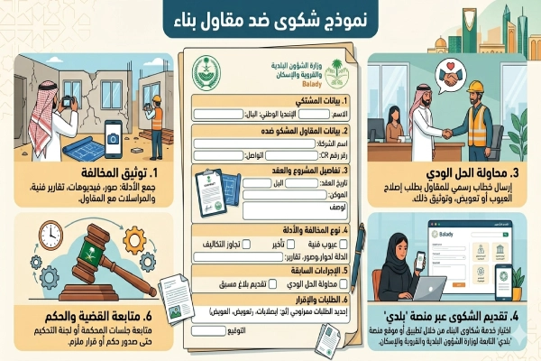 نموذج شكوى ضد مقاول بناء