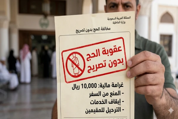 عقوبة الحج بدون تصريح في السعودية | الغرامات والعقوبات النظامية 2026